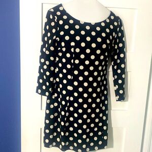 Black and white polka dot stretch dress